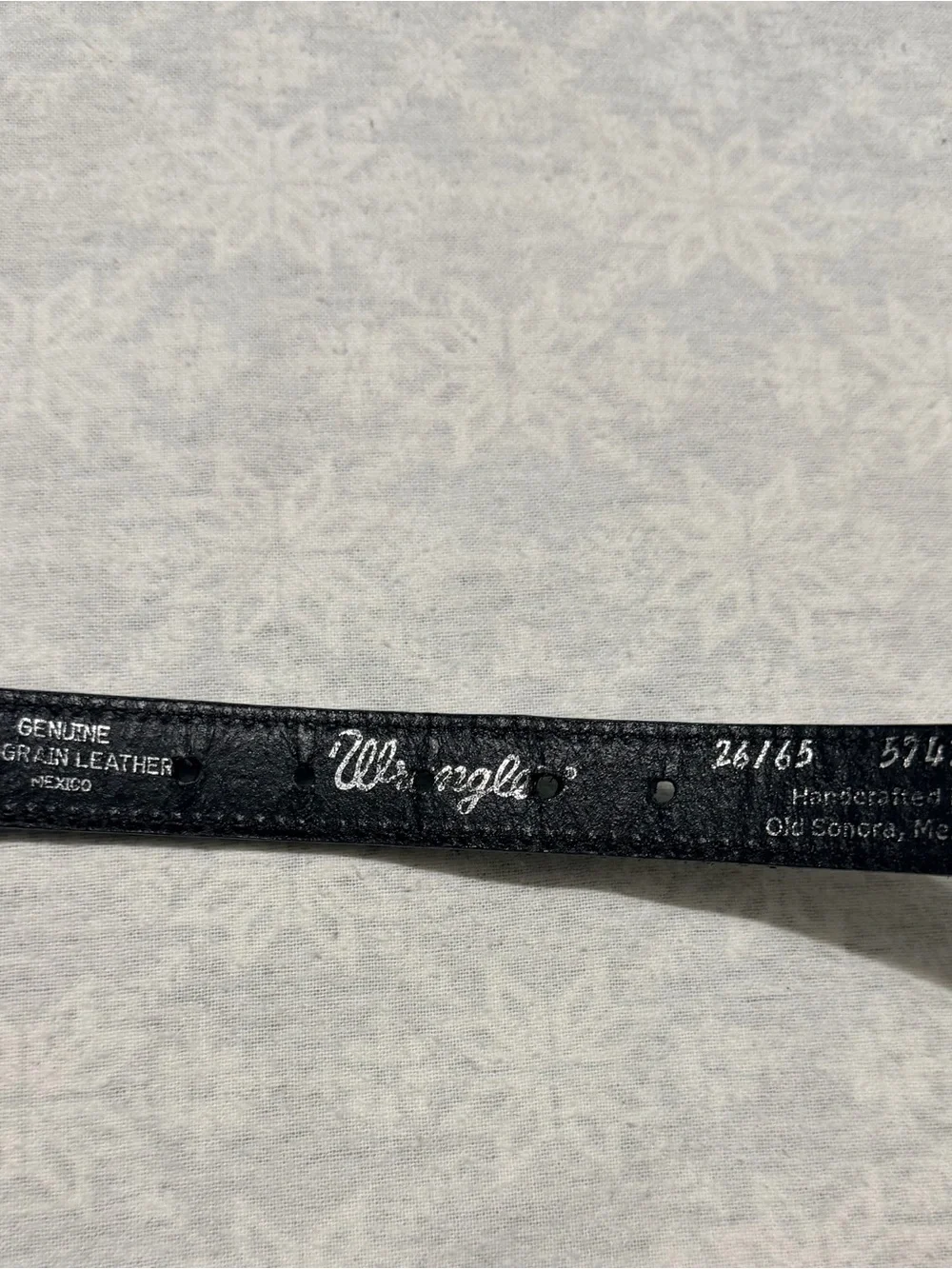 Vintage Wrangler Leather Western Belt Handcrafted Old Sonora Mexico Black 26/65